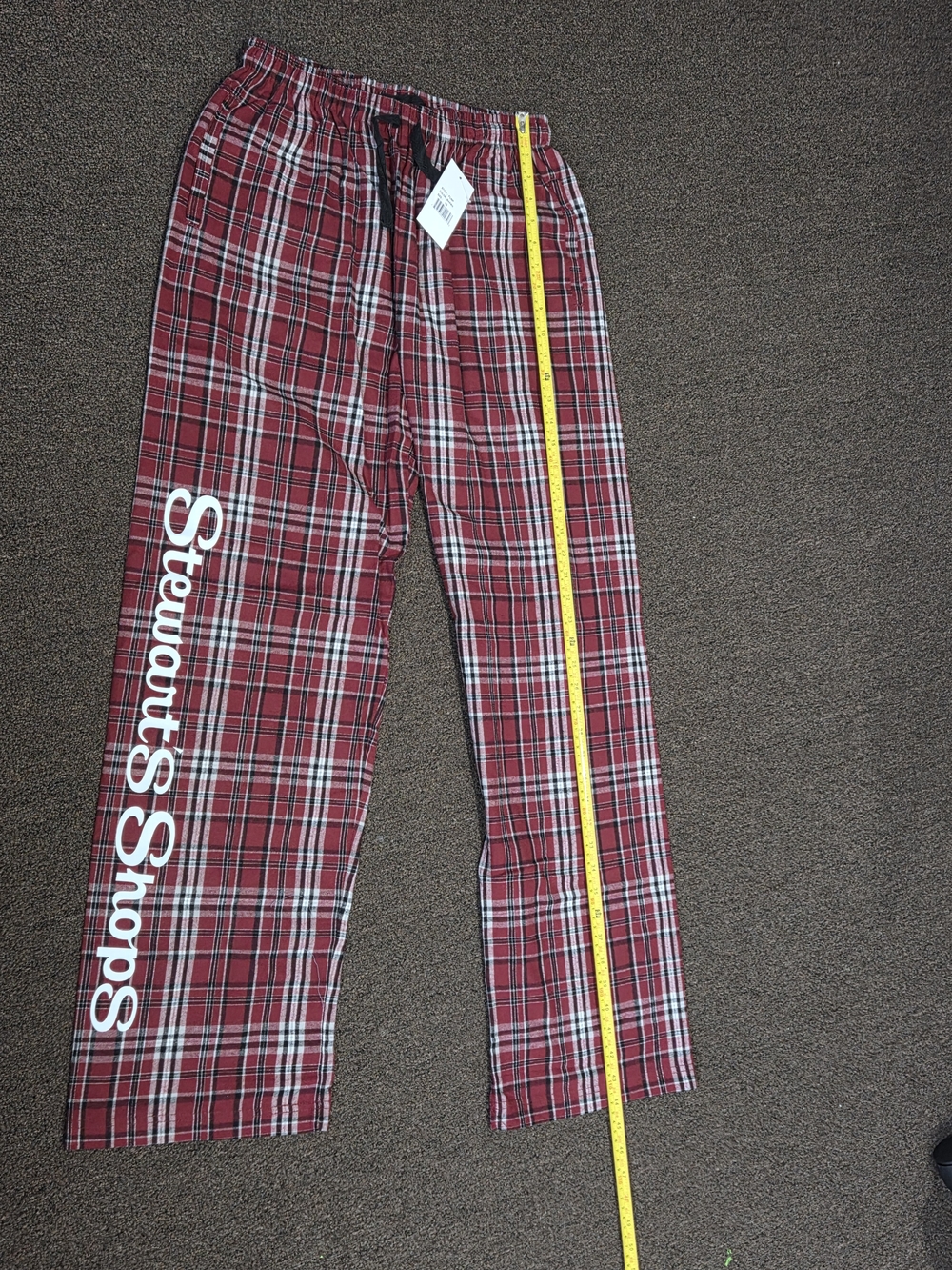 Stewart's Shops (Pennant) - Flannel Lounge Pants | Red White Plaid | Men's Large